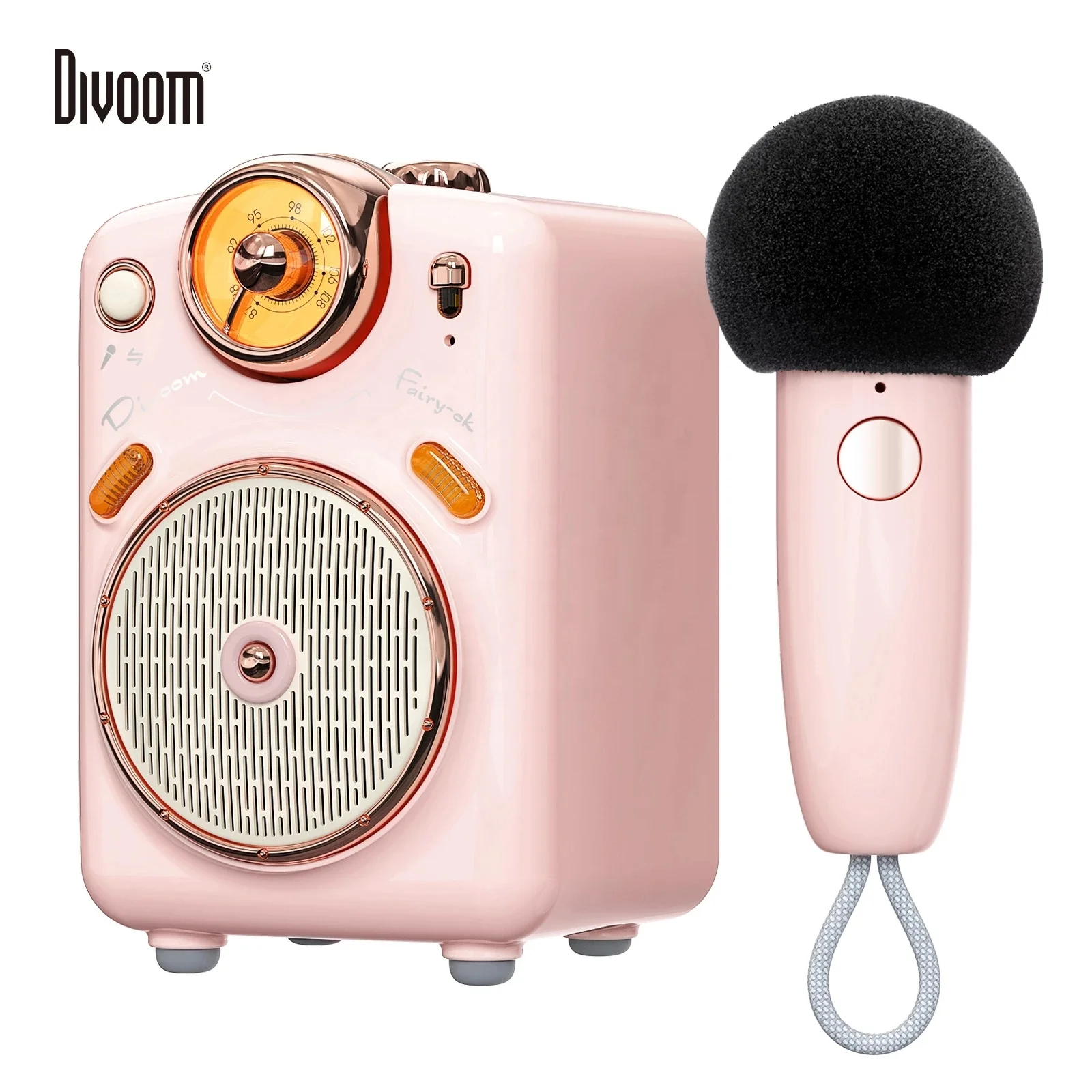 Оригинальный портативный bluetooth-динамик Divoom Fairy-OK с микрофоном и функцией караоке изменением голоса FM-радио