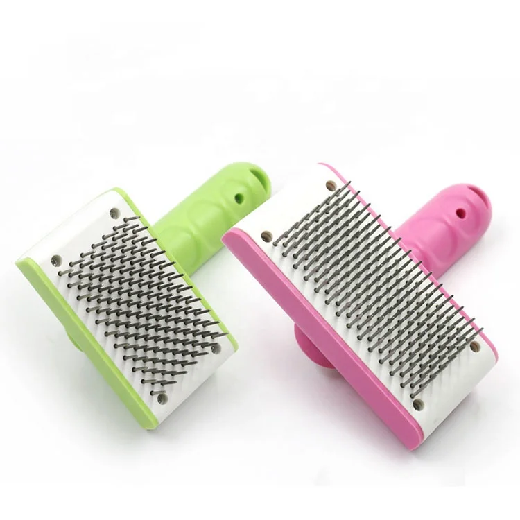 Pet Grooming Self Cleaning Slicker Brush Dog Cats Detangling Comb Hair Brush