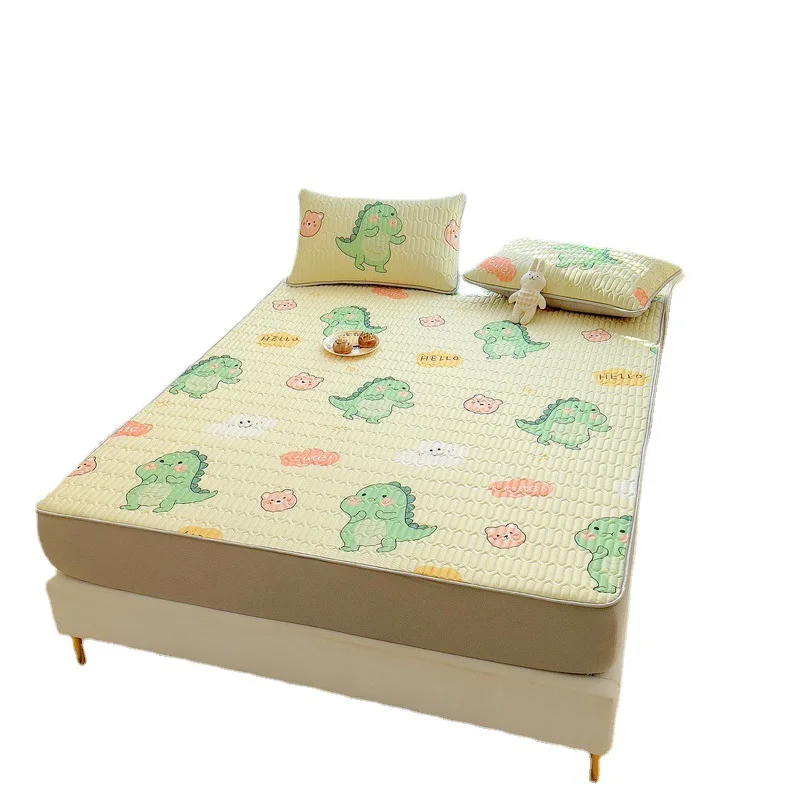 Wholesale price summer printing mattress protector cover latex cooling fitted sheet