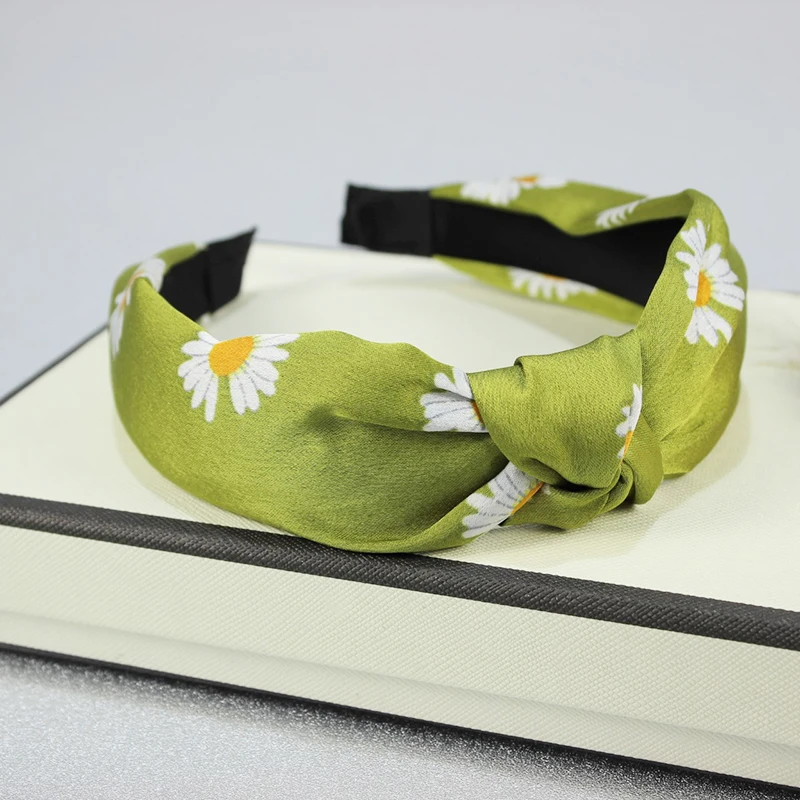 New fashion silk country style chrysanthemum printing small fresh women hair