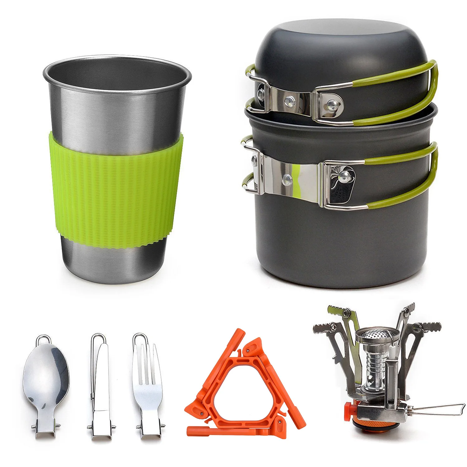 Portable camping cooking set with Lightweight Pot Mini Picnic Stoves camping cooking pots set cooking set camping
