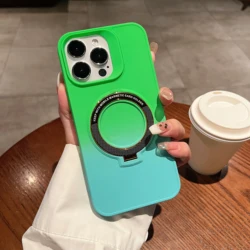 luxury phone case for iphone 15 gradient TPU back cover with holder new colorful case for iphone 11 12 13 14