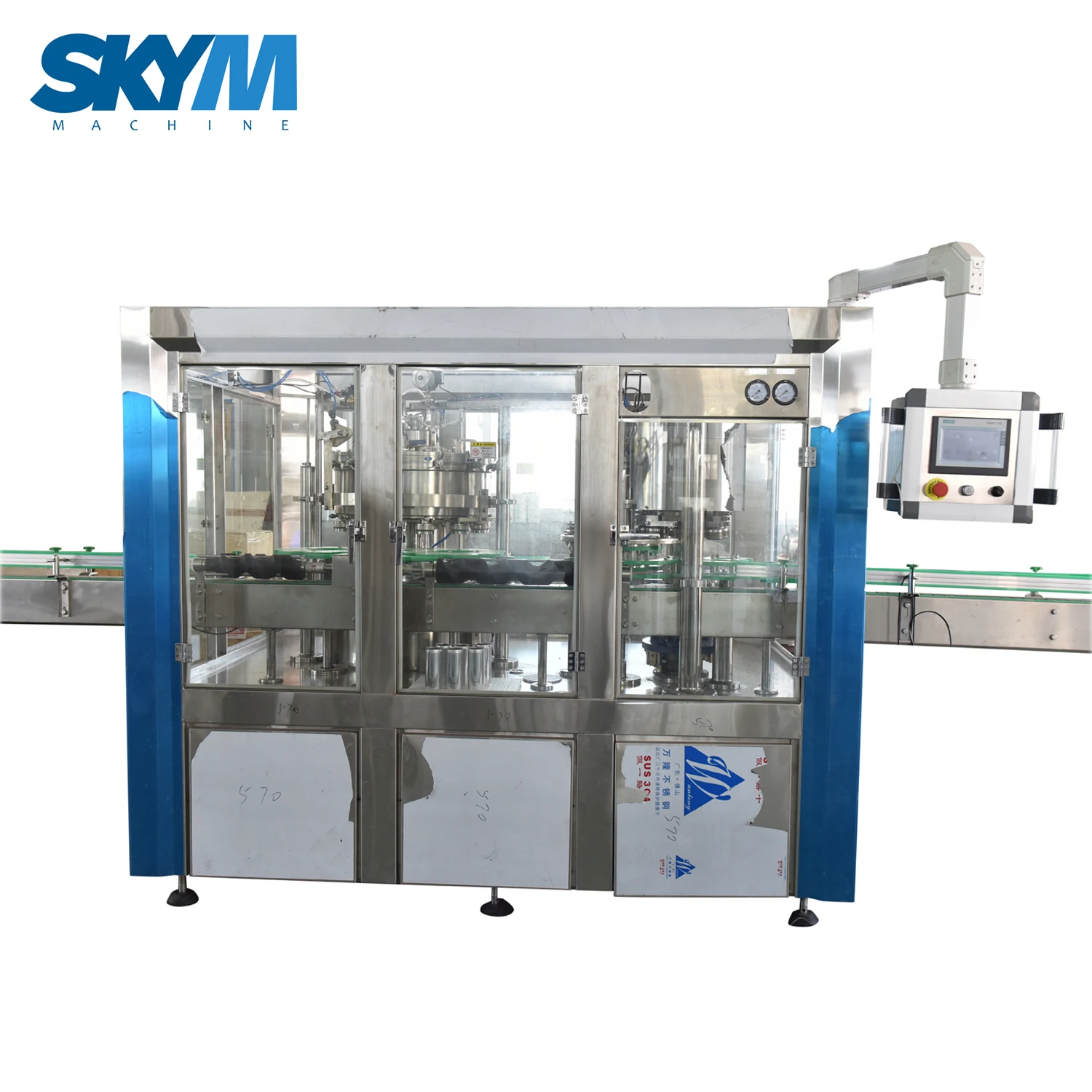 Tin can filling and sealing machine for carbonate aluminum can filling and capping machine