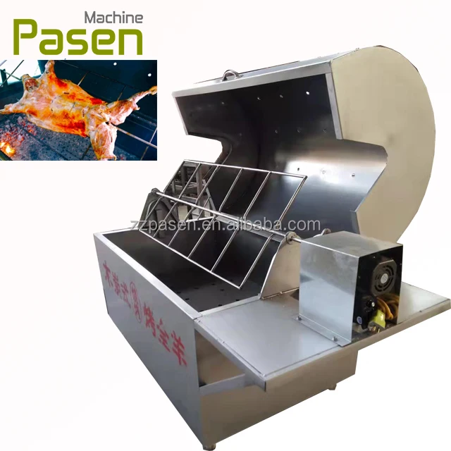 Professional six rows charcoal automatic revolving roast chicken oven chicken grilled machine for sale