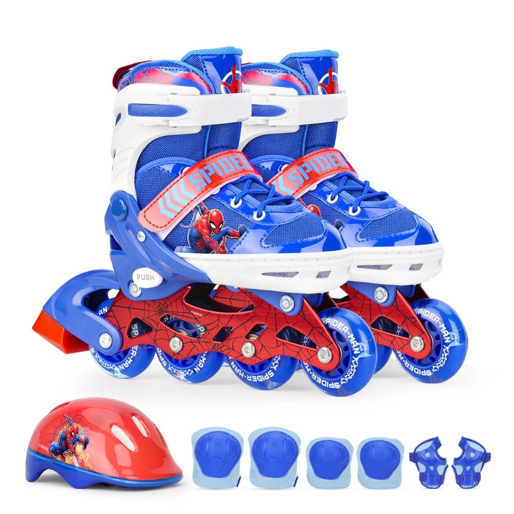 Disney Custom Cartoon Character Children Roller Skate Shoes Wholesale Adjustable Flashing Roller Sketing Shoes For Boy