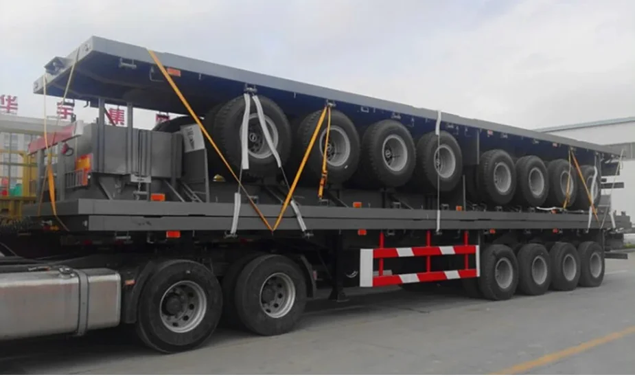 Used and New 3 Axle 50 Ton 60 Truck Trailer 20ft 40 ft 45ft Container Flatbed Semi for Sale
