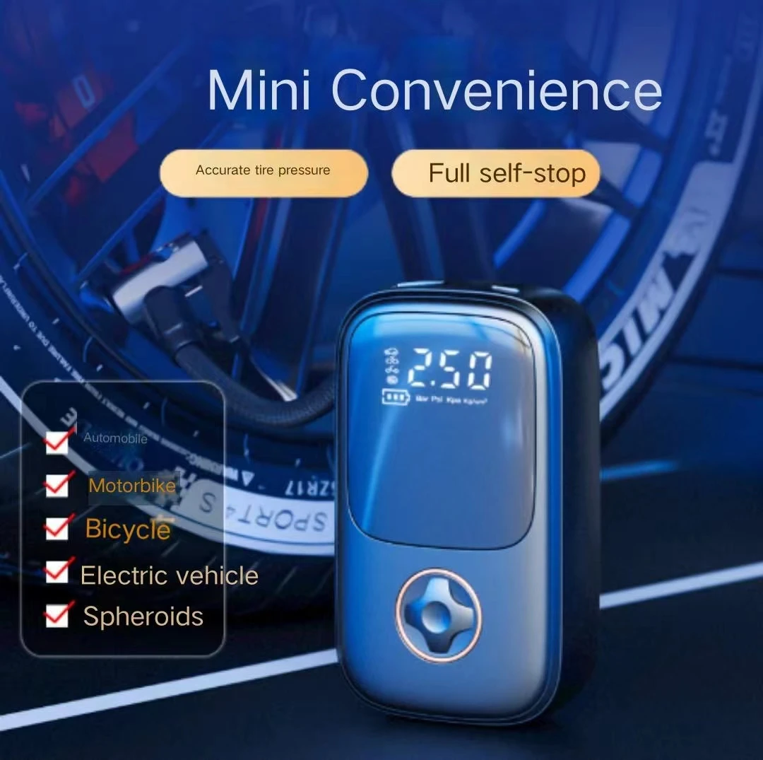 12 V For Bikes Bicycle with Emergency Light 2024 New Portable Electric Digital 150PSI Bicycle Tire Inflator Electric Air Pump