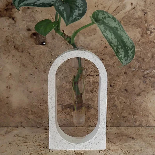 Custom nordic style resin flower bud vase test tube vase bud plant pots glass test tube white vase for home decoration