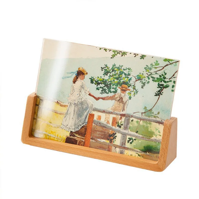 5x7 Inch Wooden Picture Frames Acrylic Highly Definition Glass For Shelf Photo Double Display Decor Wall Mounting Table Stand