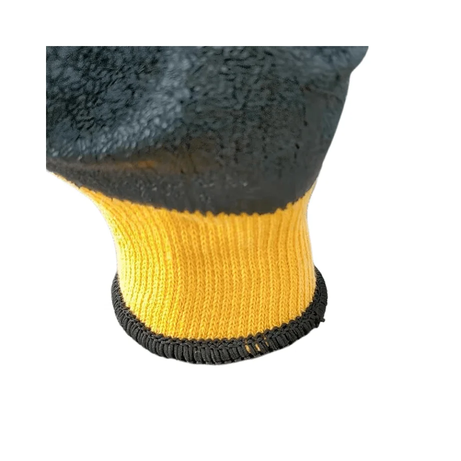 Personal protective equipment crinkle finish anti slip custom logo oil resistant CE EN 388 latex coated safety gloves