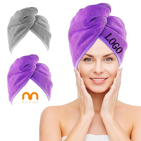 Factory Custom LOGO Magic Super Absorbent Microfiber Hair Towel Wrap for Women Quick Dry Turban Wraps Hair Drying Towel