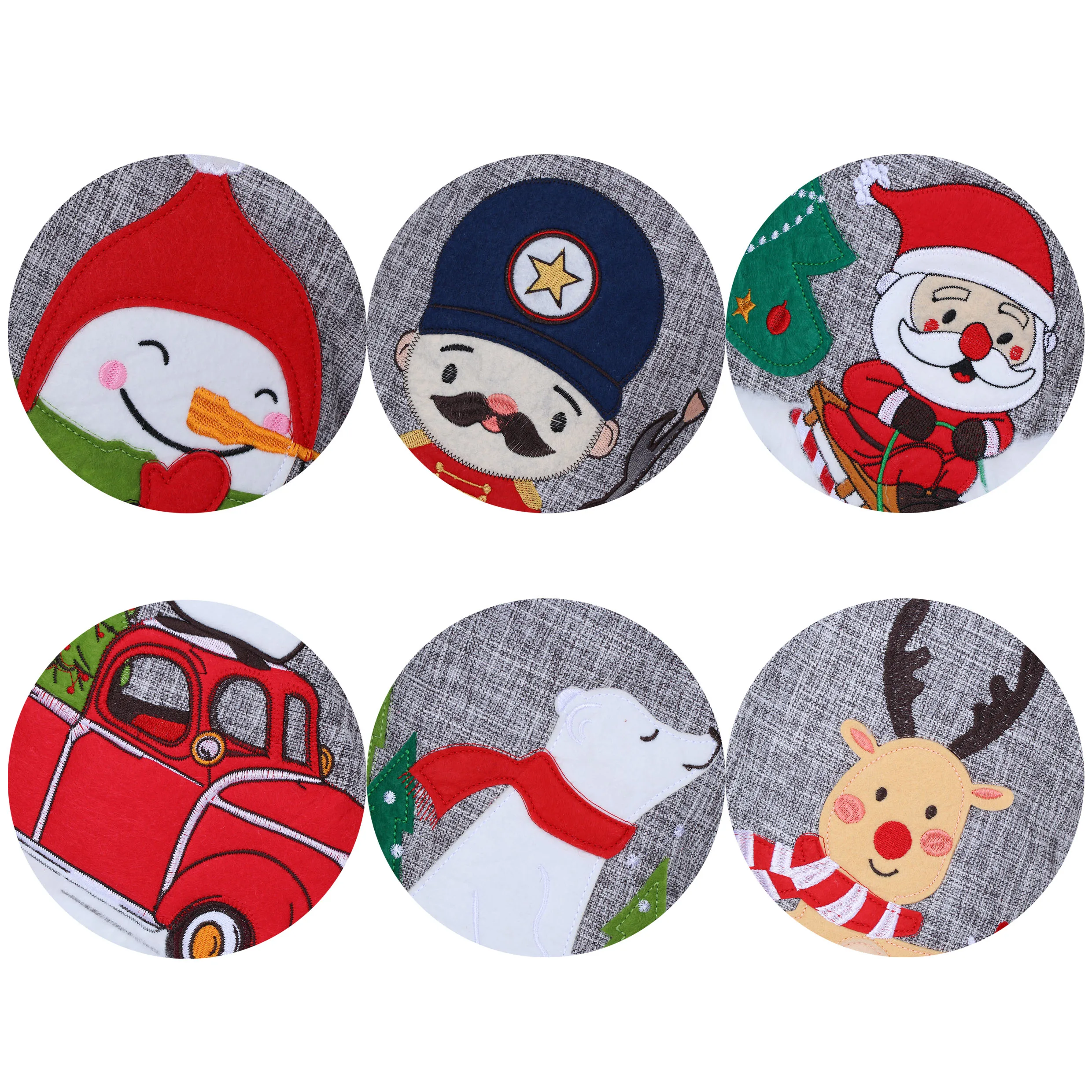 
Original Design Embroidery Grey Burlap Bufflo Red Plaid Christmas Stocking in Bulks Hanging Ornament 