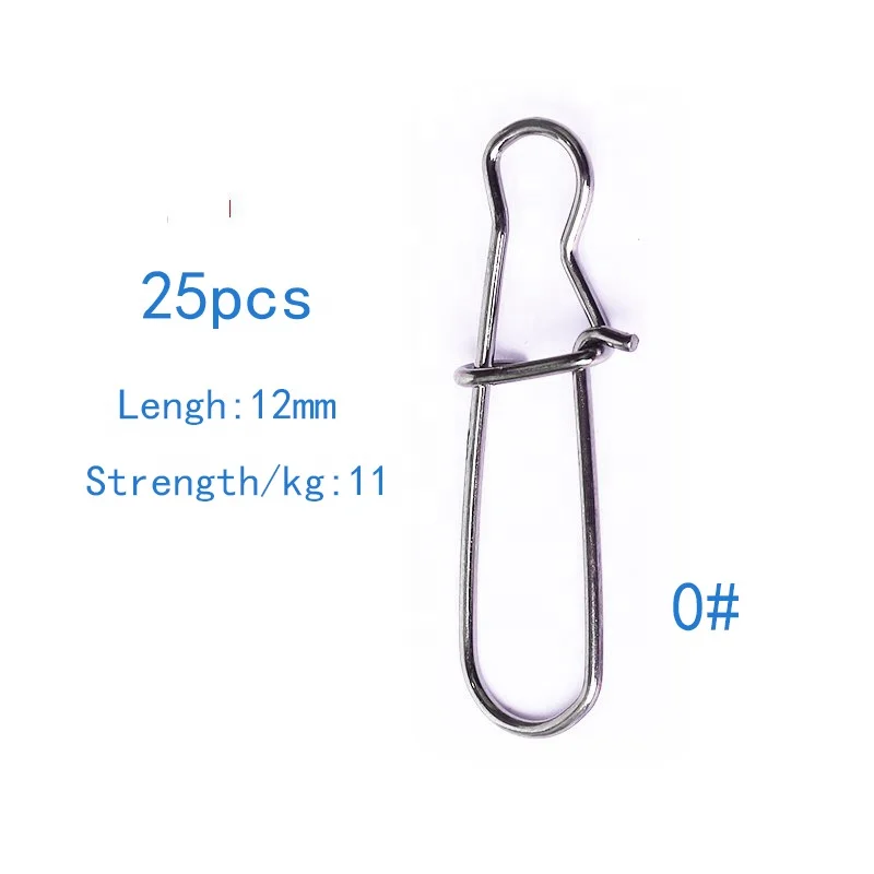 200pcs 0# 1# 2# 3# Matt Black  Fishing hooked Snap Fishing Swivel Safety Snap Line Lure Connector Fishing Accessories