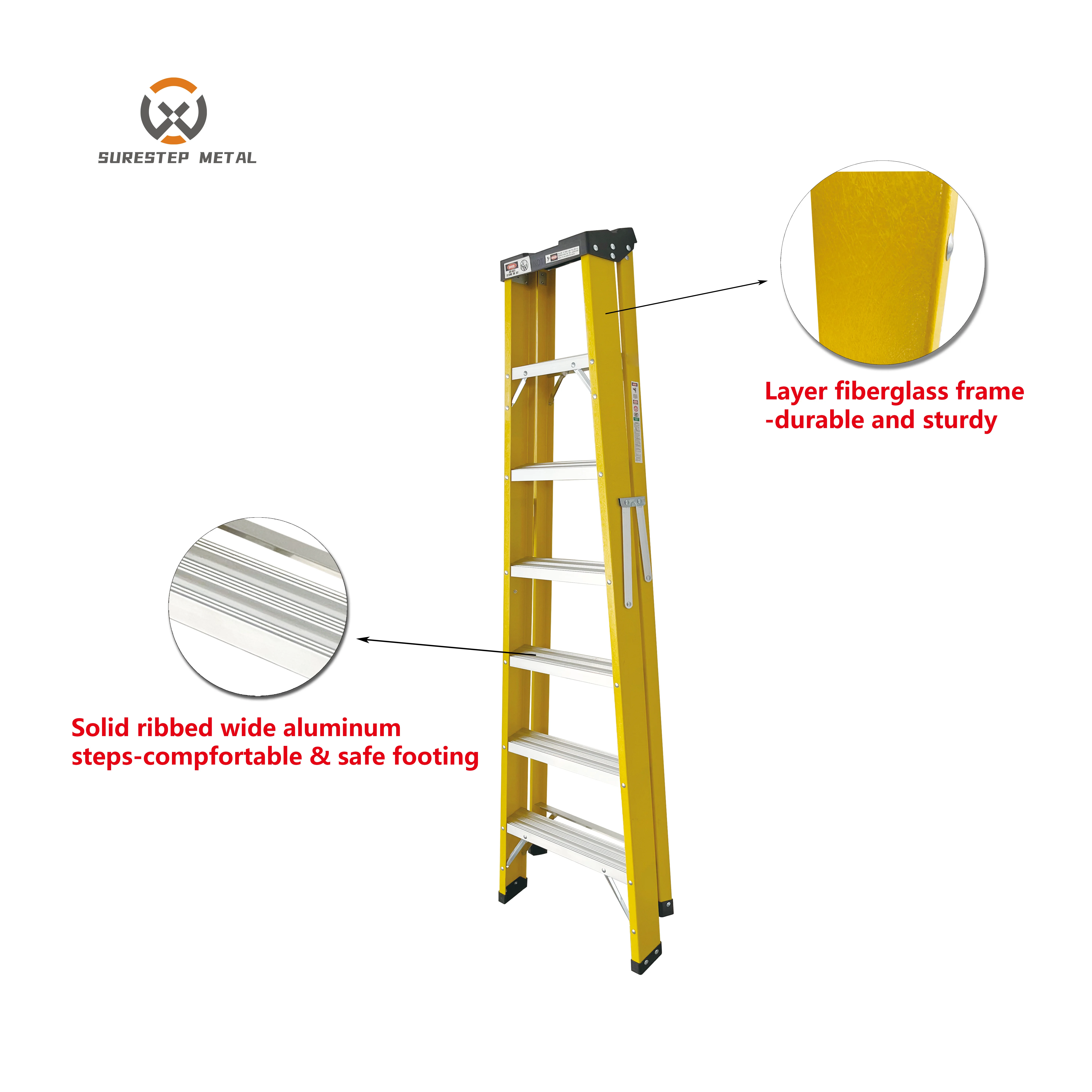 EN131 escalera Fiberglass,Fire Escape Ladder Extension Step telescopic Ladders