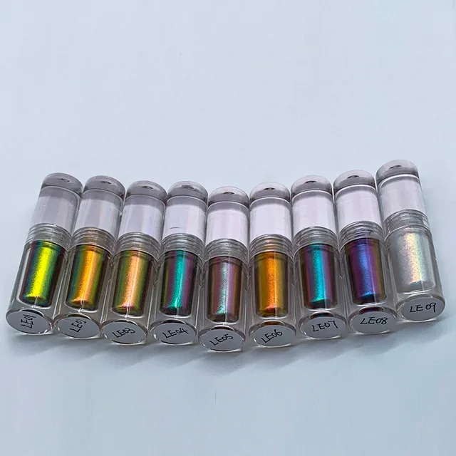 Private label 9 color chameleon multichrome metallic duochrome high pigment custom eyeshadow pigments glitter liquid eyeshadow