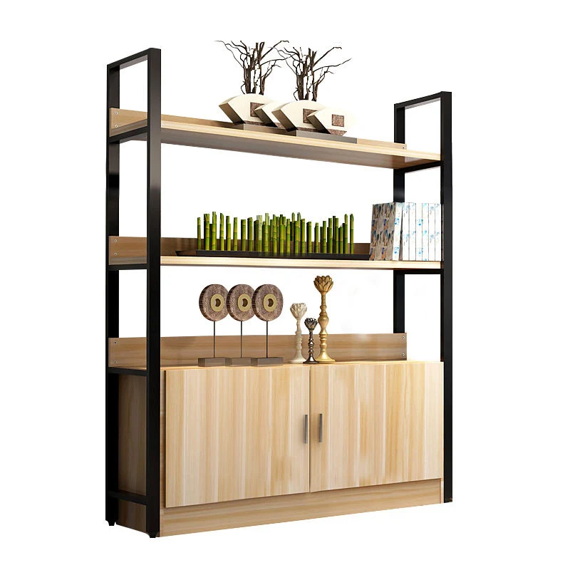 Китайская Фабрика промышленный книжная полка с двумя широкими 5 круглый Ланч-бокс открытым большой книжный шкаф древесины и металлические книжные полки