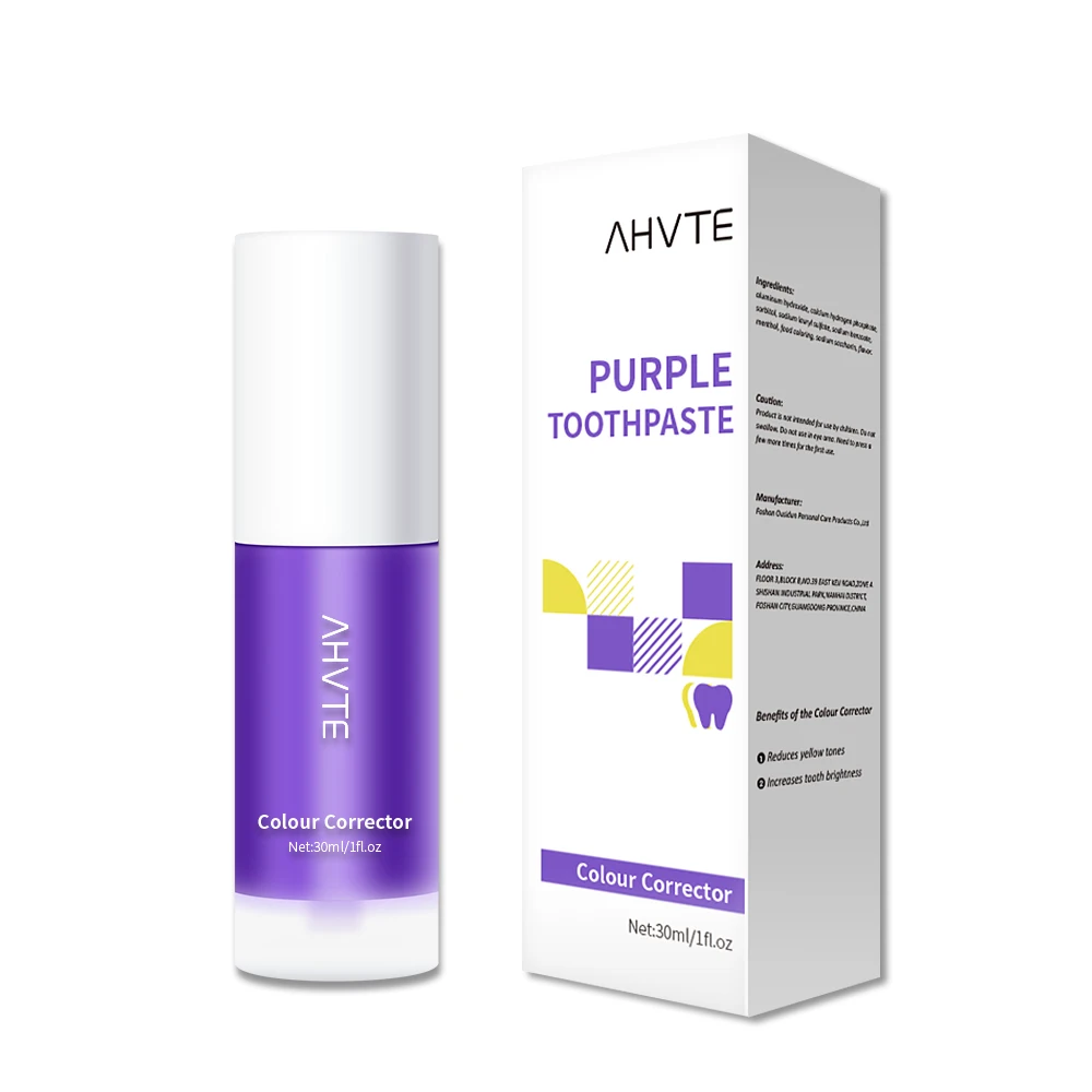 Wholesale Purple Design Whitening Product 30 ml Bright Smile Oral Care Color Corrector  Teeth Whitening Toothpaste Foam