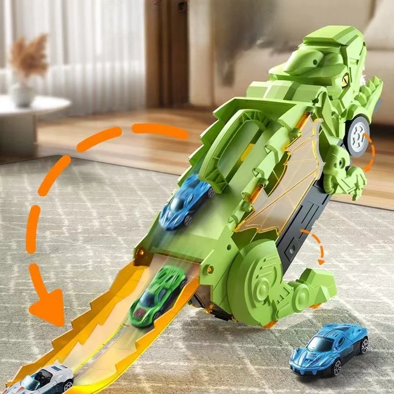 New dinosaur devouring car Tyrannosaurus Rex devouring deformed toys Educational children can receive inertial scooter