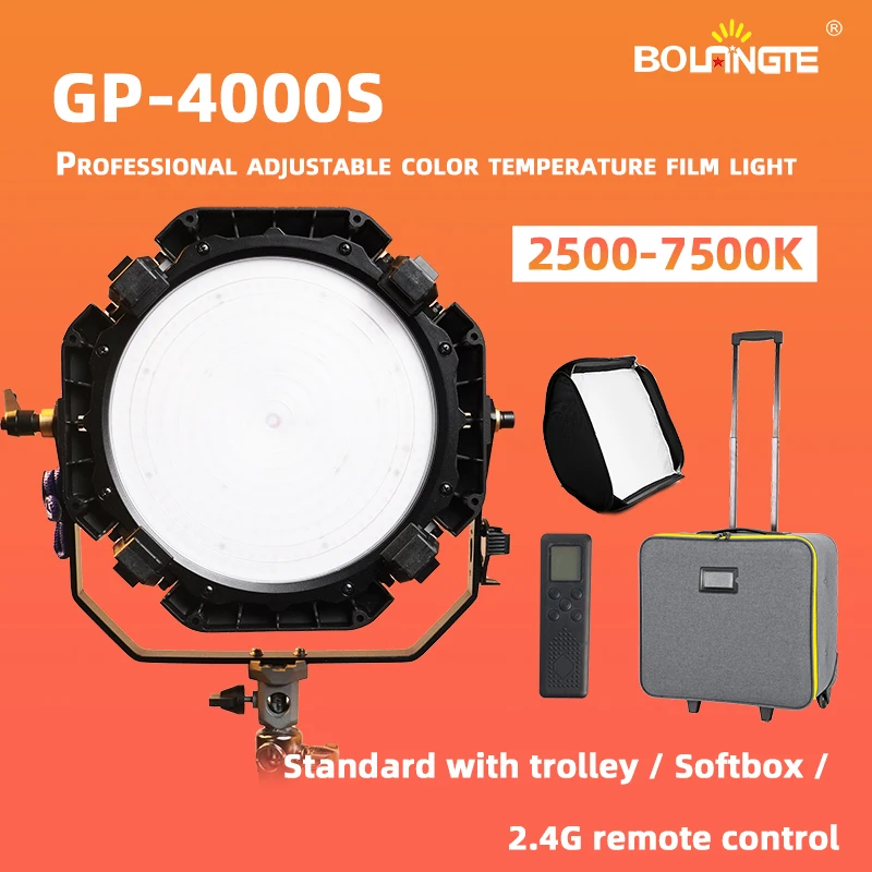 Bolangte GP-4000S Fresnel Lighting Film Lights for Photography Photographic Equipment Shooting Spot Led Studio Video Light