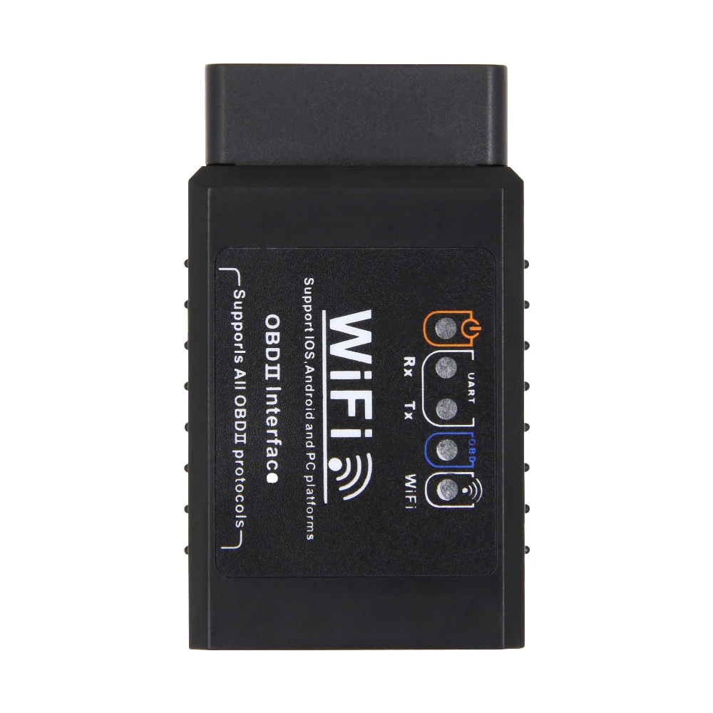 Good Quality OBD2 Interface ELM327 Wireless WIFI V1.5/V2.1 Auto Car Code Scanner Tool Full Black Wifi Diagnostic