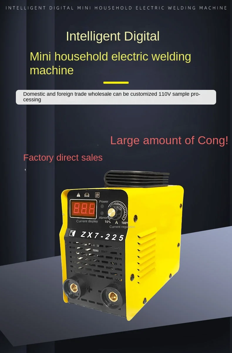 ZX7200/225 Household Mini Portable Inverter DC 220v Tig Welding Machine Stick Welder for Steel Customizable Manual from Copper