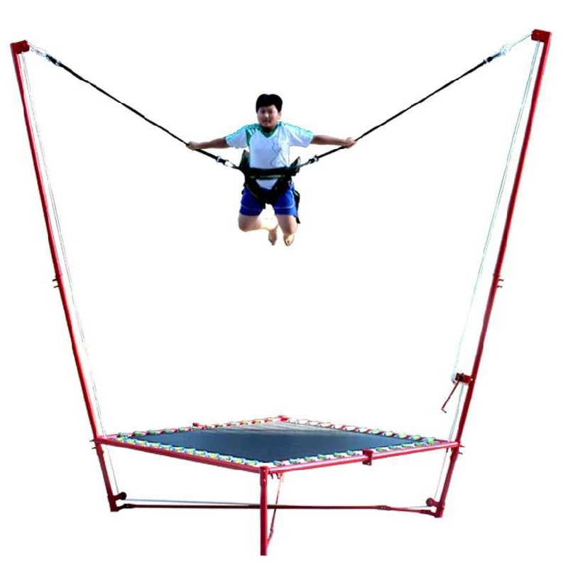 2022 hot selling outdoor playground fun steel frame bungee jumping children with spring bounce play equipment trampoline