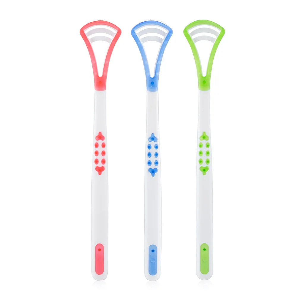 2023 Dental Care Supplier Custom Logo Cheap Price In Stock Silicone Plastic Soft Tongue Cleaner Scraper