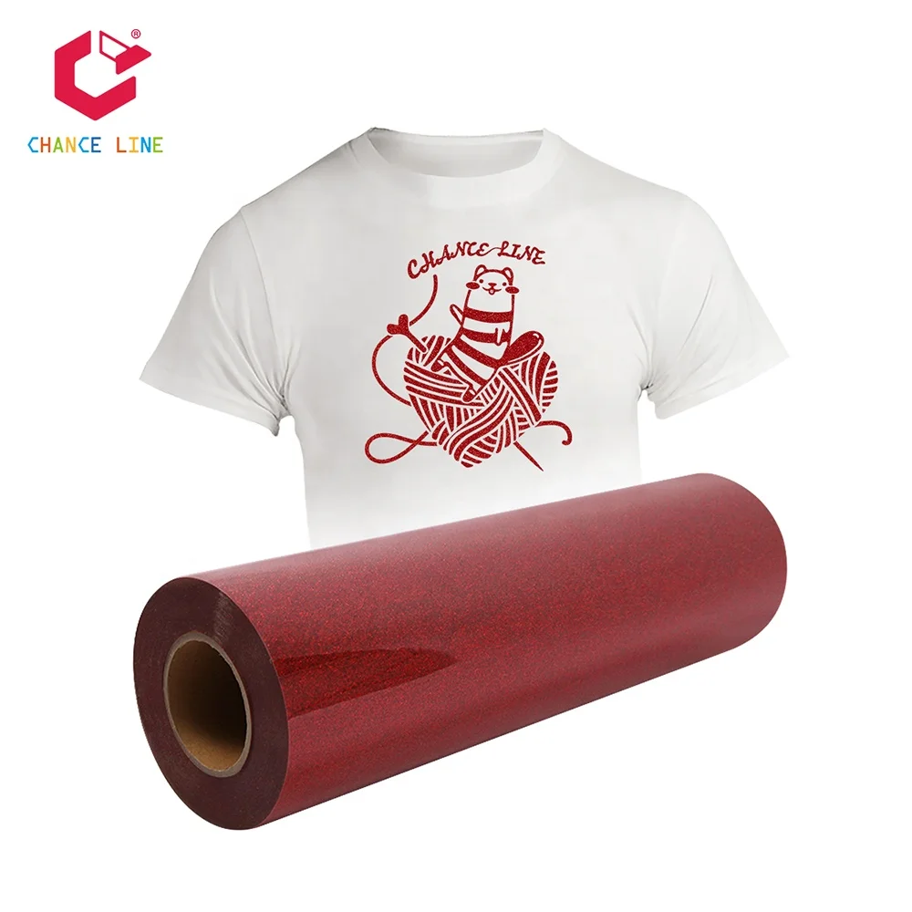 Wholesale korea htv glitter heat transfer vinyl roll film for clothing