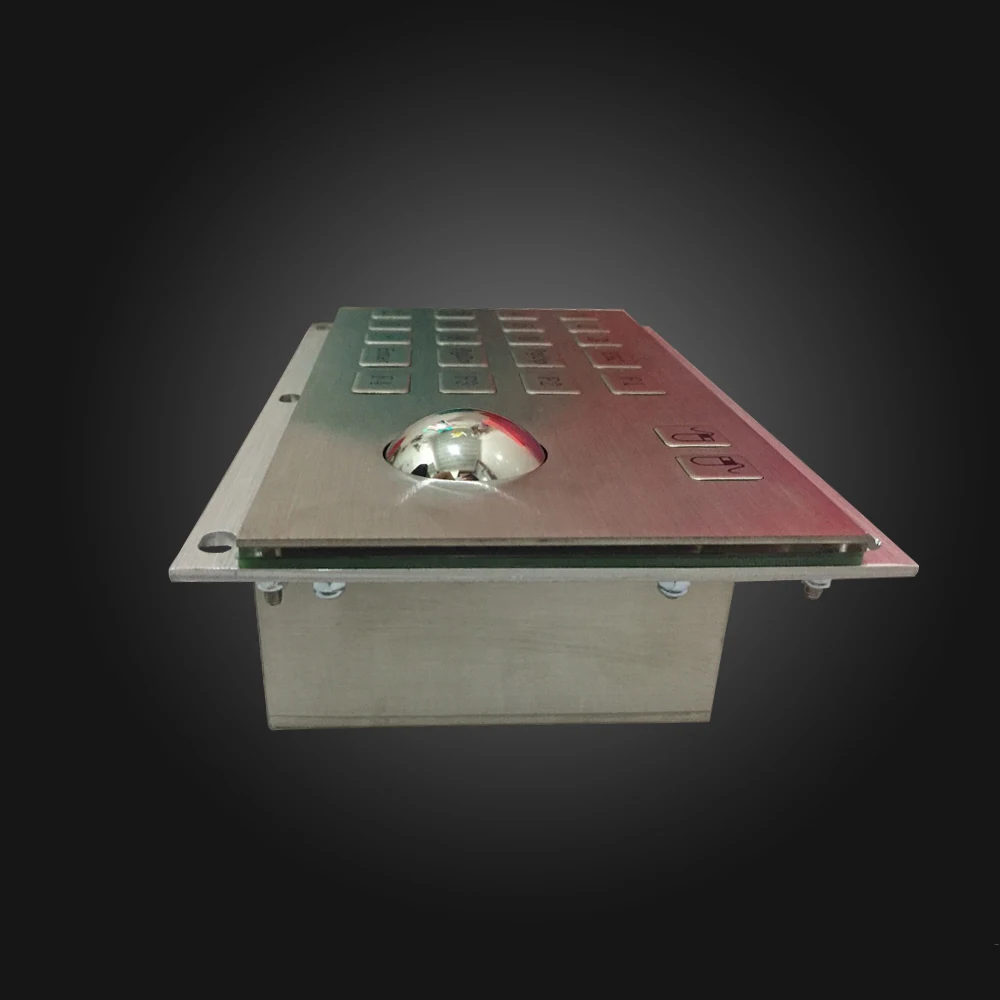 20 keys stainless steel metal keypad with trackball