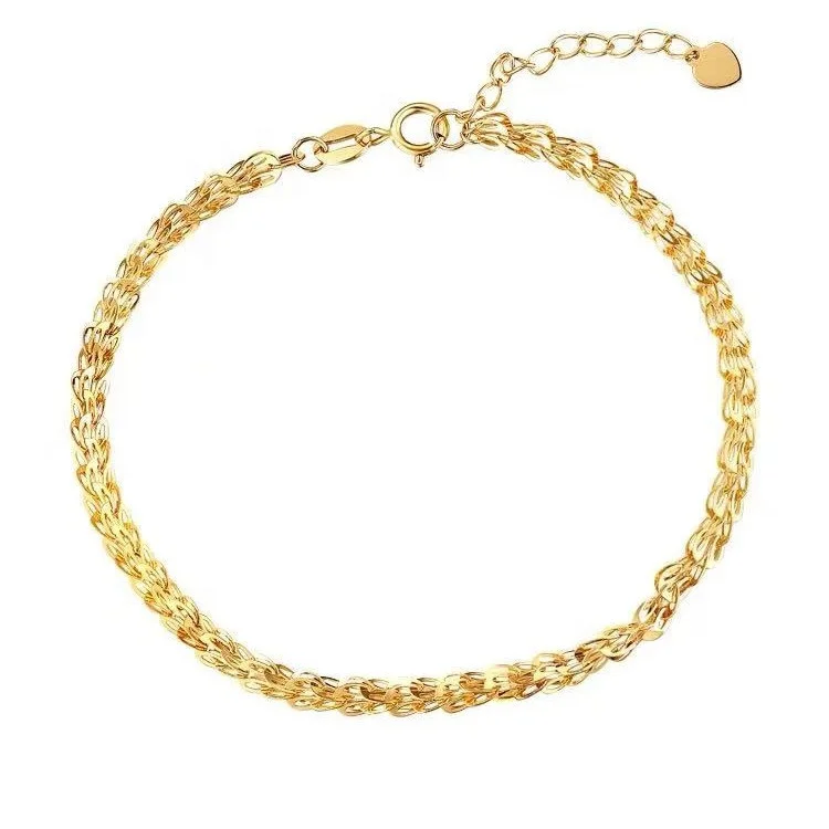 Xinfly Factory Price AU750 18K good fine Pure Real Solid Yellow Gold Chain Bracelets Women