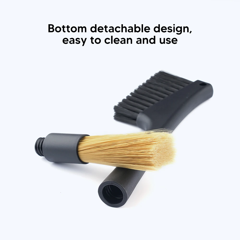 I Cafilas Double Head Coffee Cleaning Brush BPA-Free Head Sweeping Plate Brush Tail Cylindrical Brush