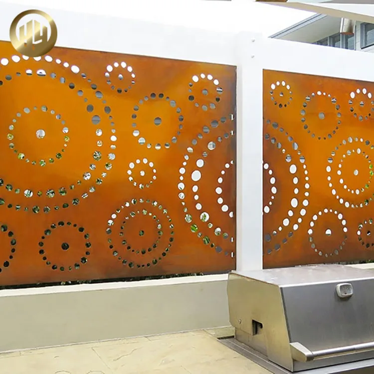 Custom Design Corten Steel Rusty Garden Decoration Screen Metal Panel