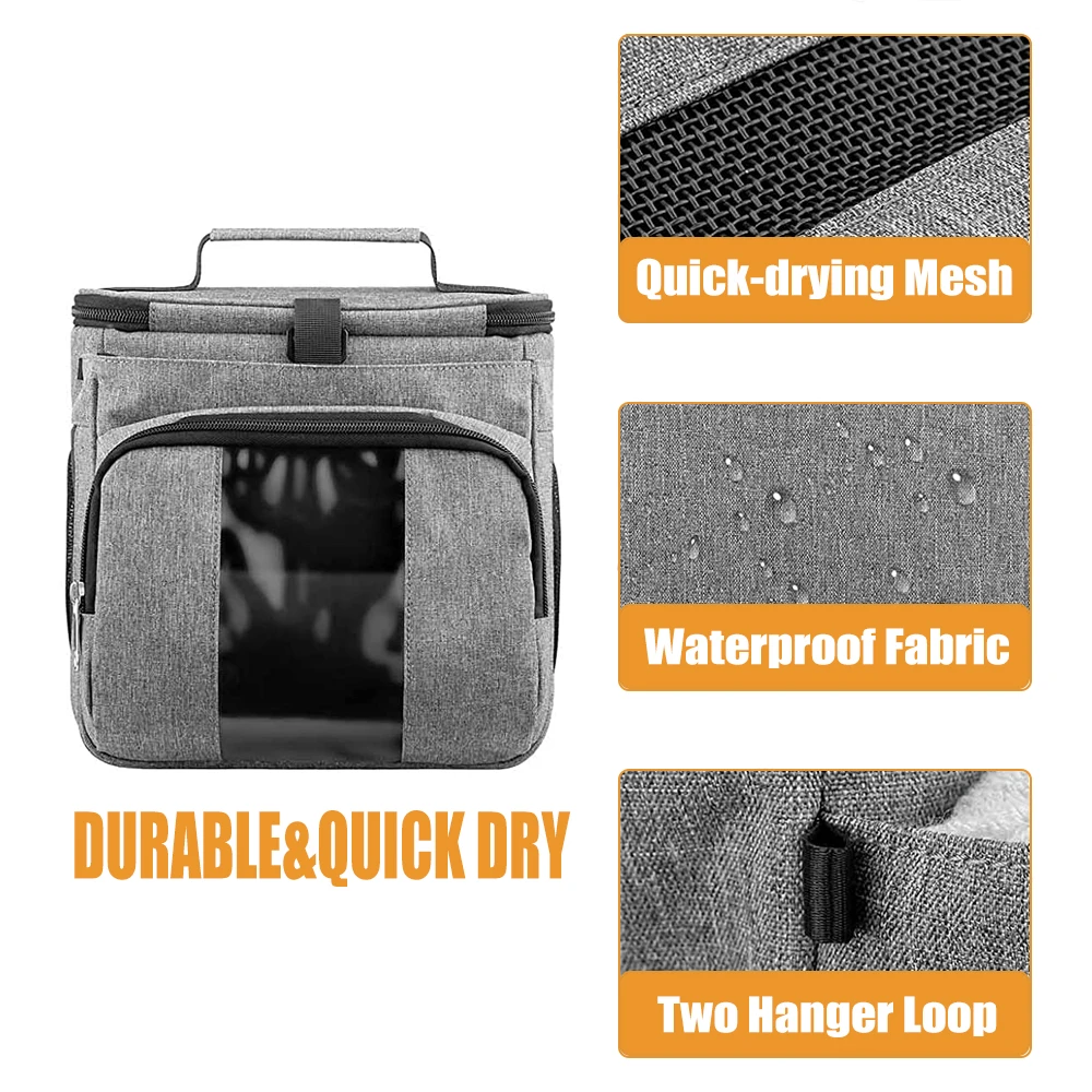 Portable Shower Caddy Tote Bag With Mesh Base and Metal Hook For Student Gym Camp Hanging Toiletry Bath Bag Shower Bag