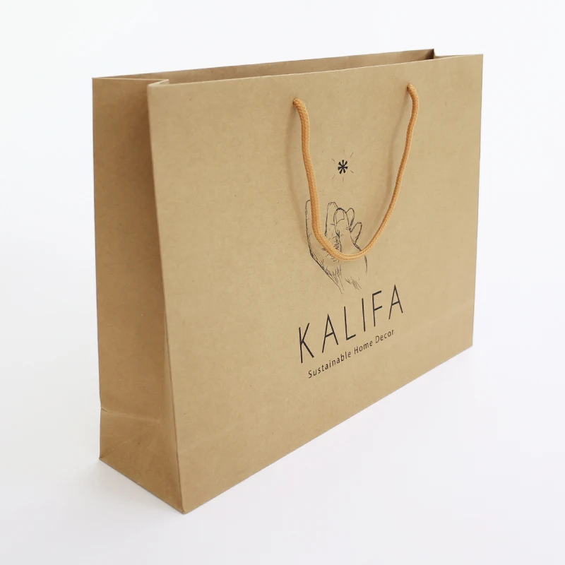 High quality custom logo printed Art MATTE BLACK paper gift bags craft Paper Bag Paper shopping bag for cloth