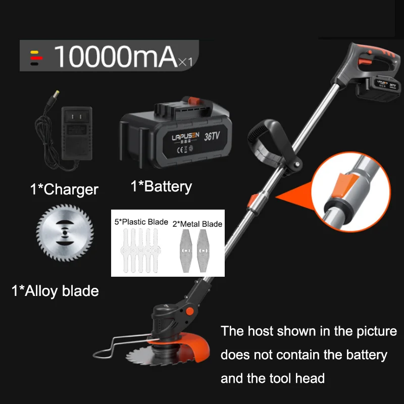 Портативный садовый инвентарь 1800W 10000mA металлические лезвия для резки травы с