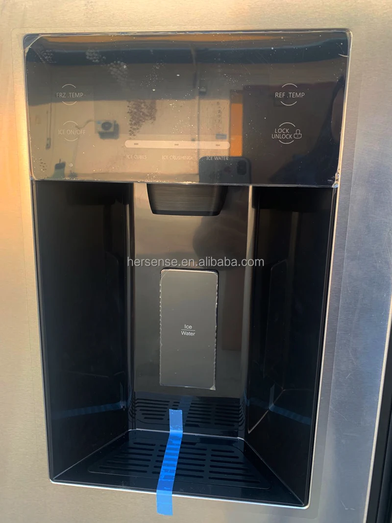 220V 50/60HZ 606L Refrigerator Silver French Double Doors With Ice Maker Bar Table Light Inverter Modern Frost Free Capacity