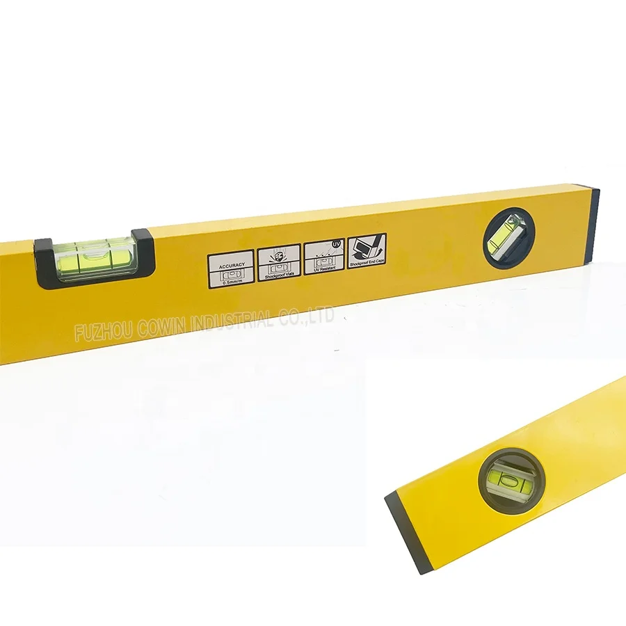 High accuracy 600mm box beam level I beam Spirit level with 3 transparent vials