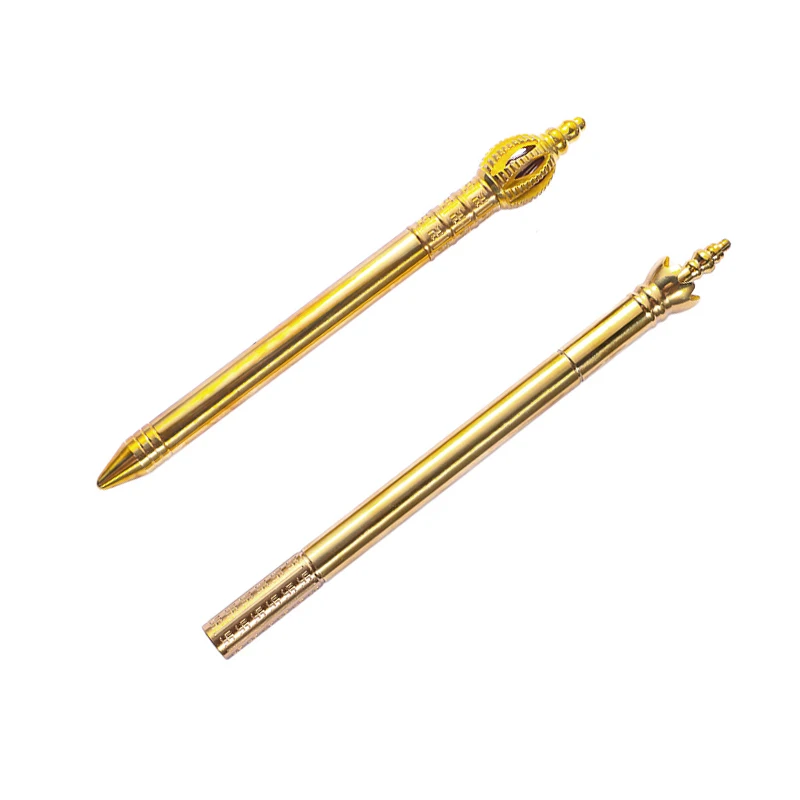New Creative Magic Wand Wand Pure Copper Water-based Signature Pen Gift Temple Buddhist Scriptures Brass Pen