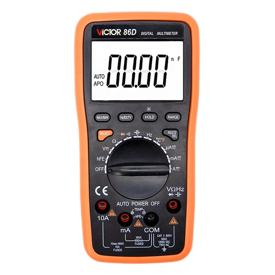 VICTOR 86D 5999 3 5/6 Digital Auto Rang Digital Multimeter With USB Interface Capacitance Measure ACV DCV ACA DCA Meter