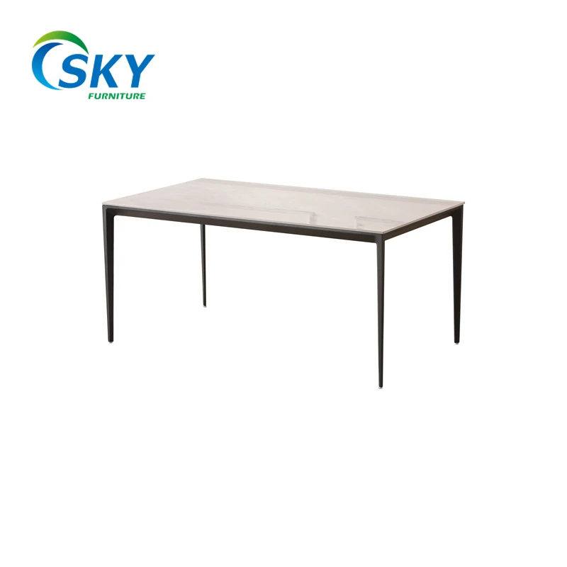 SKY FURNITUREDining Set Dining Chair High Quality Tempered  Glass Dining Table and Metal Nordic Modern Customized Style Time