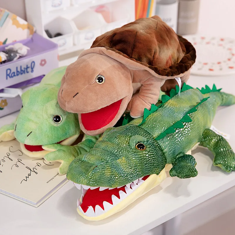 Crocodile Hand Puppet with Movable Mouth  Plush Stuffed Animal Puppet Early Learning Children Plush