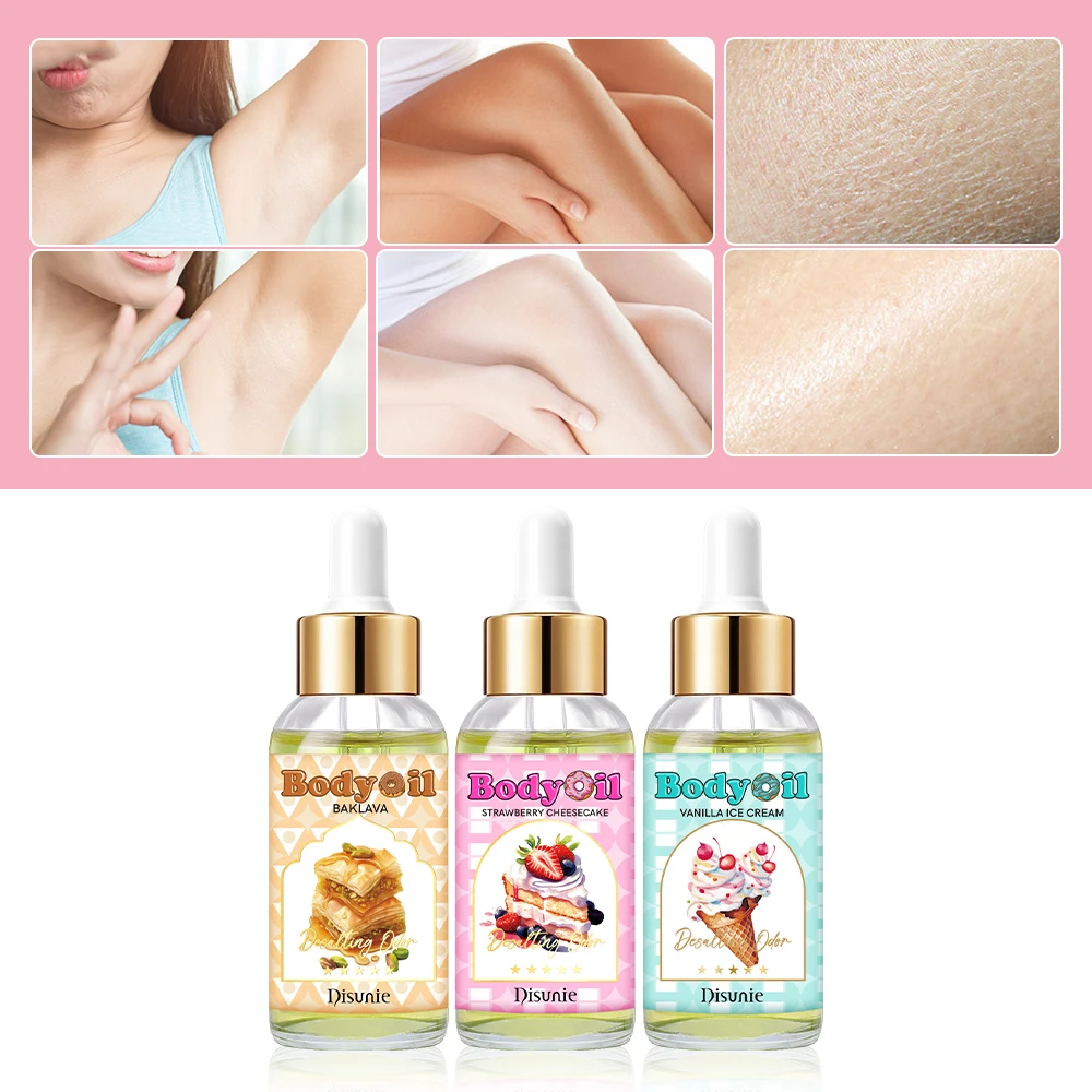 Disunie Sweet Essence Body Oil Perfume Lighting Body Face Glass Dropper Bottle Compound Essential Oil for Glowing Skin Oil