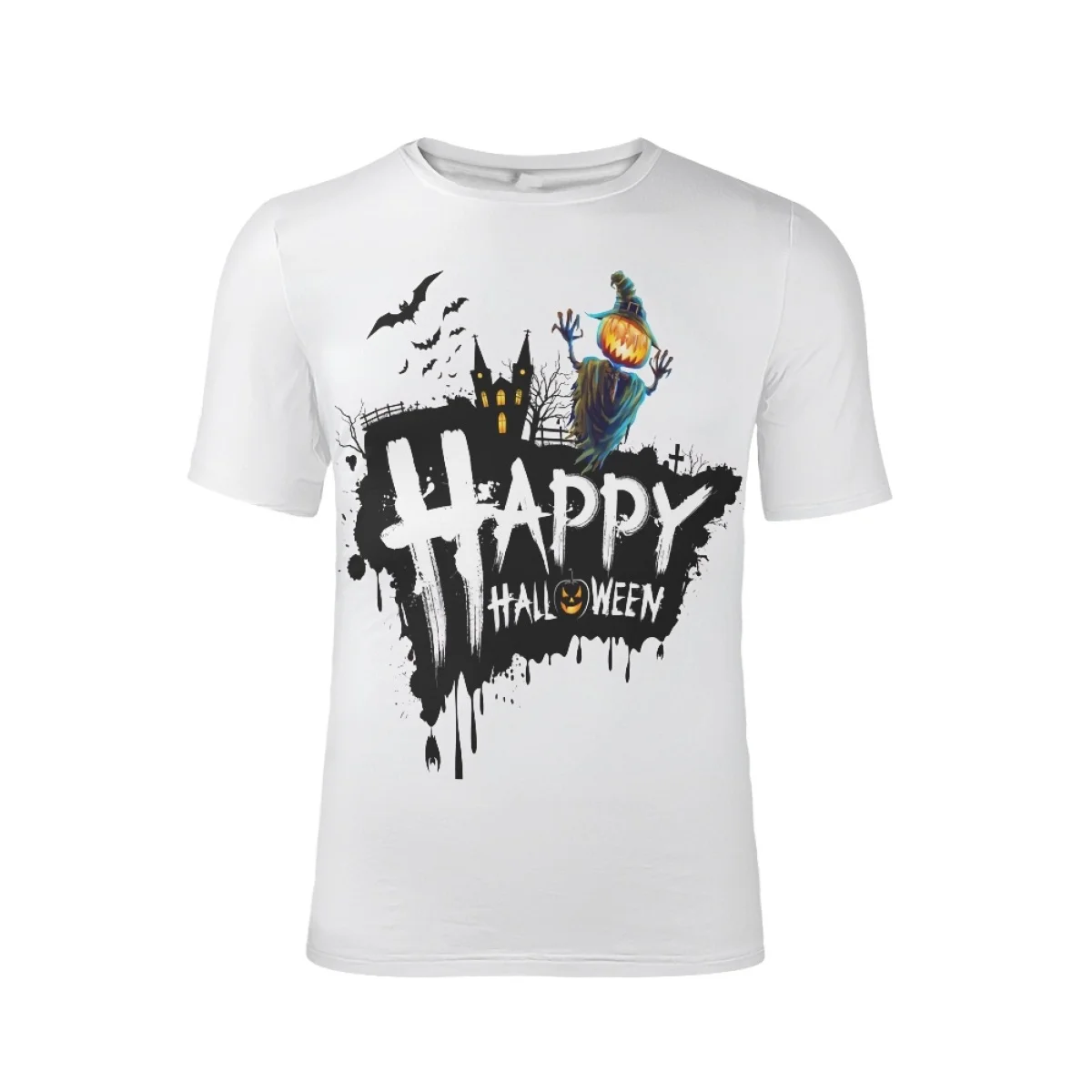 Happy Halloween Custom  Pattern Festival costume Scary Halloween Pumpkin Reggae style T-shirt samazon hot selling 2024