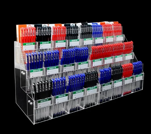 Stationery Store Clear Pen Holder Pen Marker Holder Gift Store Acrylic Open Pencil Book Display Stand