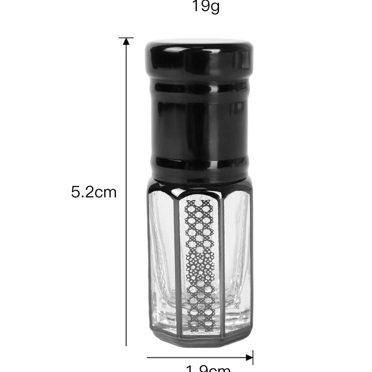 Empty High Quality Long Lasting Black Vintage Craft Gift Arab Egyptian Style Glass Rod Essential Oil Attar Bottle 3ml 6ml 12ml