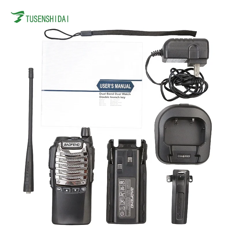 Baofeng UV-8D 8 Вт с одной полоской 10 км дальность иди и болтай Walkie Talkie PTT ANI металлическим ремешком регулируемой длины ID FM Quad Band Мобильный трансивер Ham двухстороннее