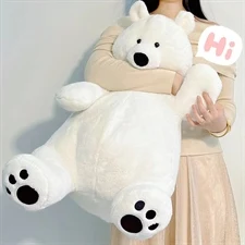 White Soft Cuddly Polar Bear Plush Toy Baby Sleeping Doll Holiday Gift