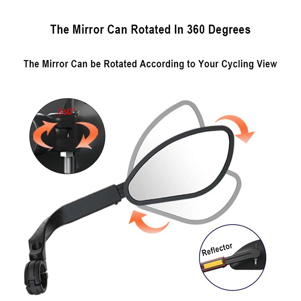 Adjustable MTB Bicycle Handlebar Rear View Mirror Glass Bike Mirror Cycling Mirror