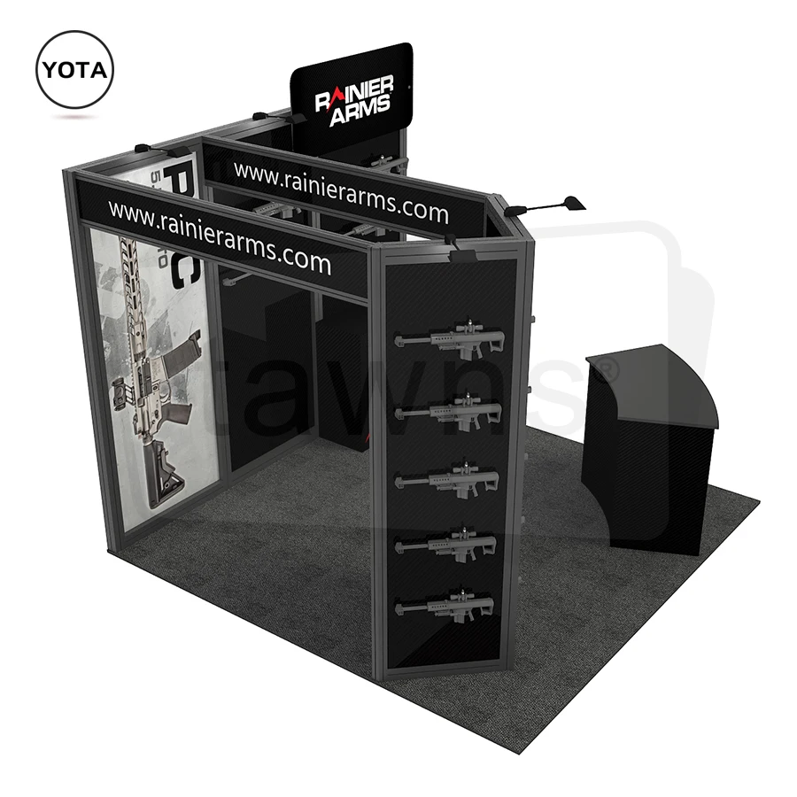 Tawns Trade Show Modular Exhibition Stand Branded Kiosk Displays Booth Tension Fabric Backdrop Exhibition Booth  For Sale