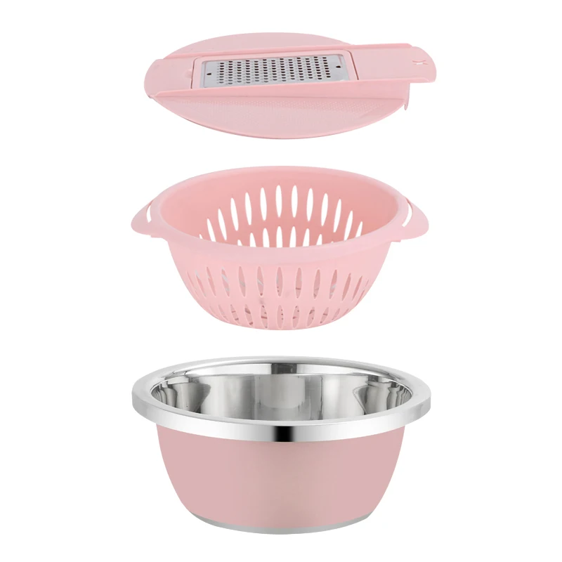 
Мульти-цвет 26 см нержавеющая сталь для приготовления овоща бассейна складной фильтр пластиковые фрукты стиральная корзина со сливом 